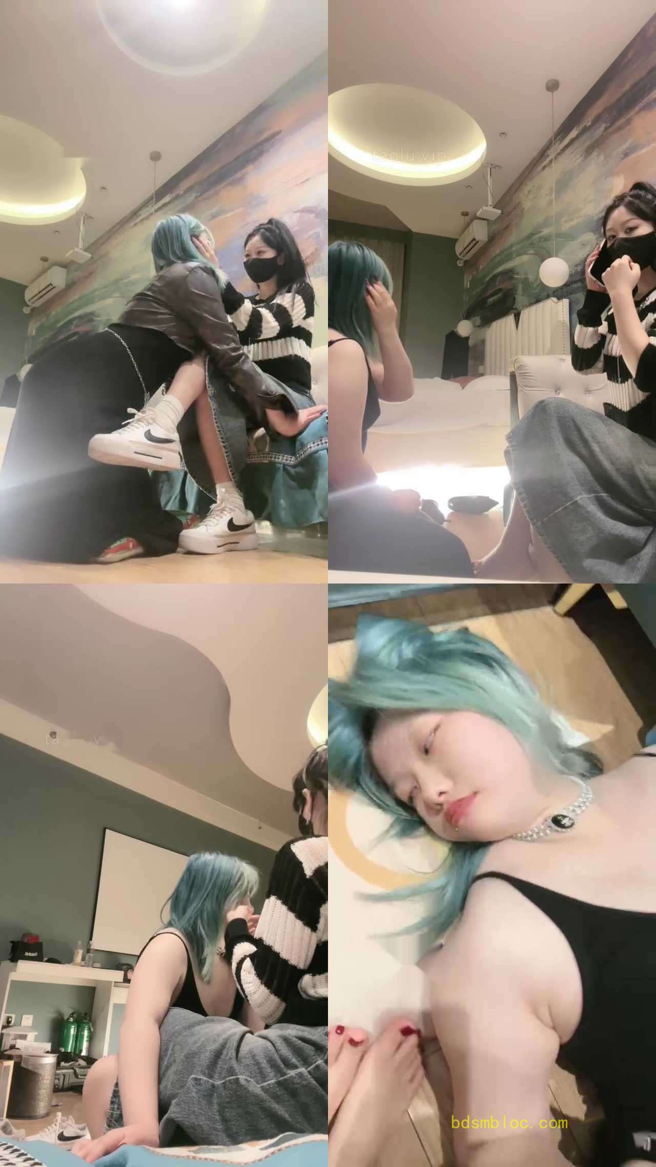【桃幼幼】发骚闺蜜下跪做狗/袜子塞嘴
