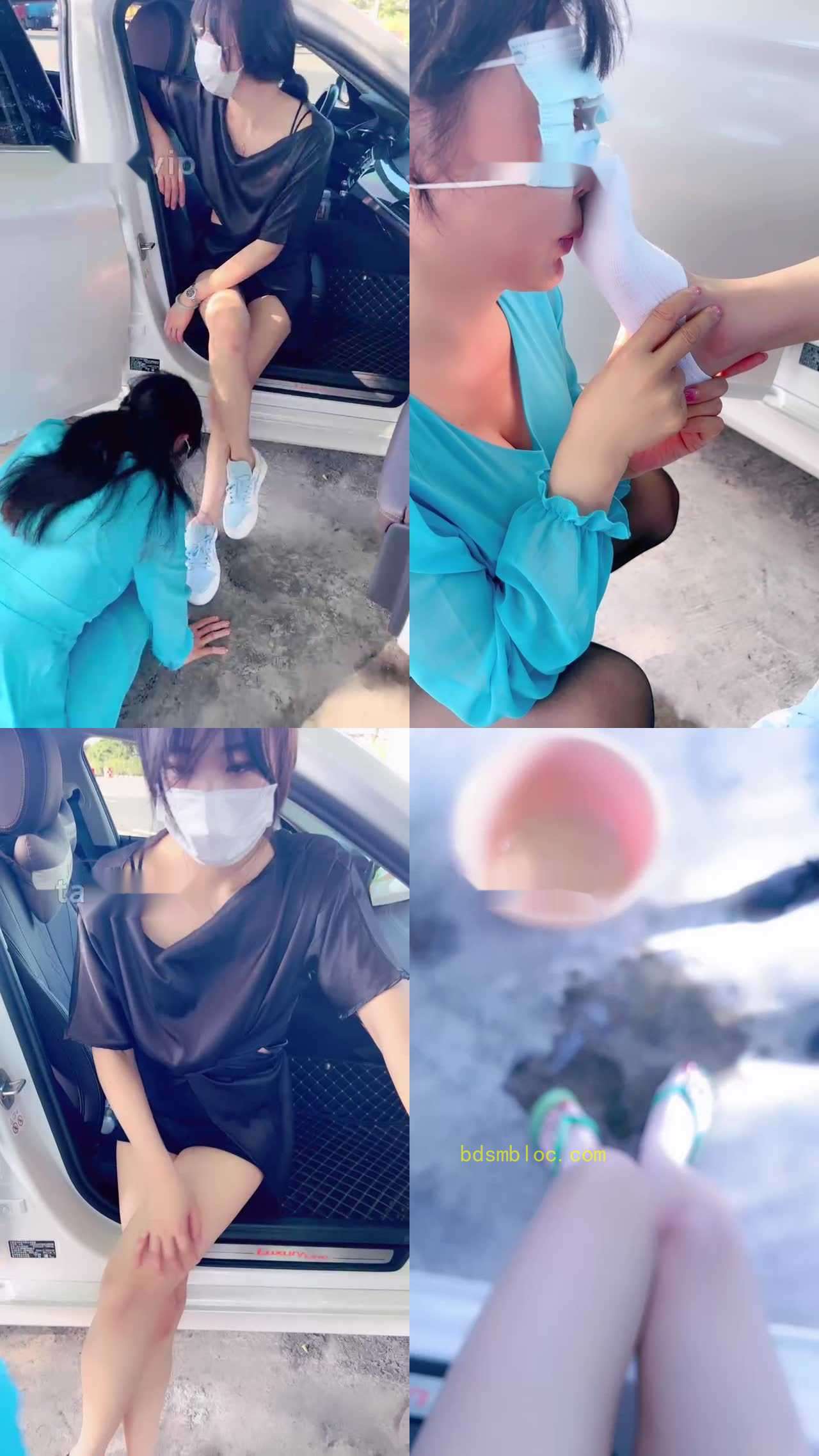 【丹祖宗】户外-服务区玩母畜-小白鞋白袜脏鞋底-吃袜子
