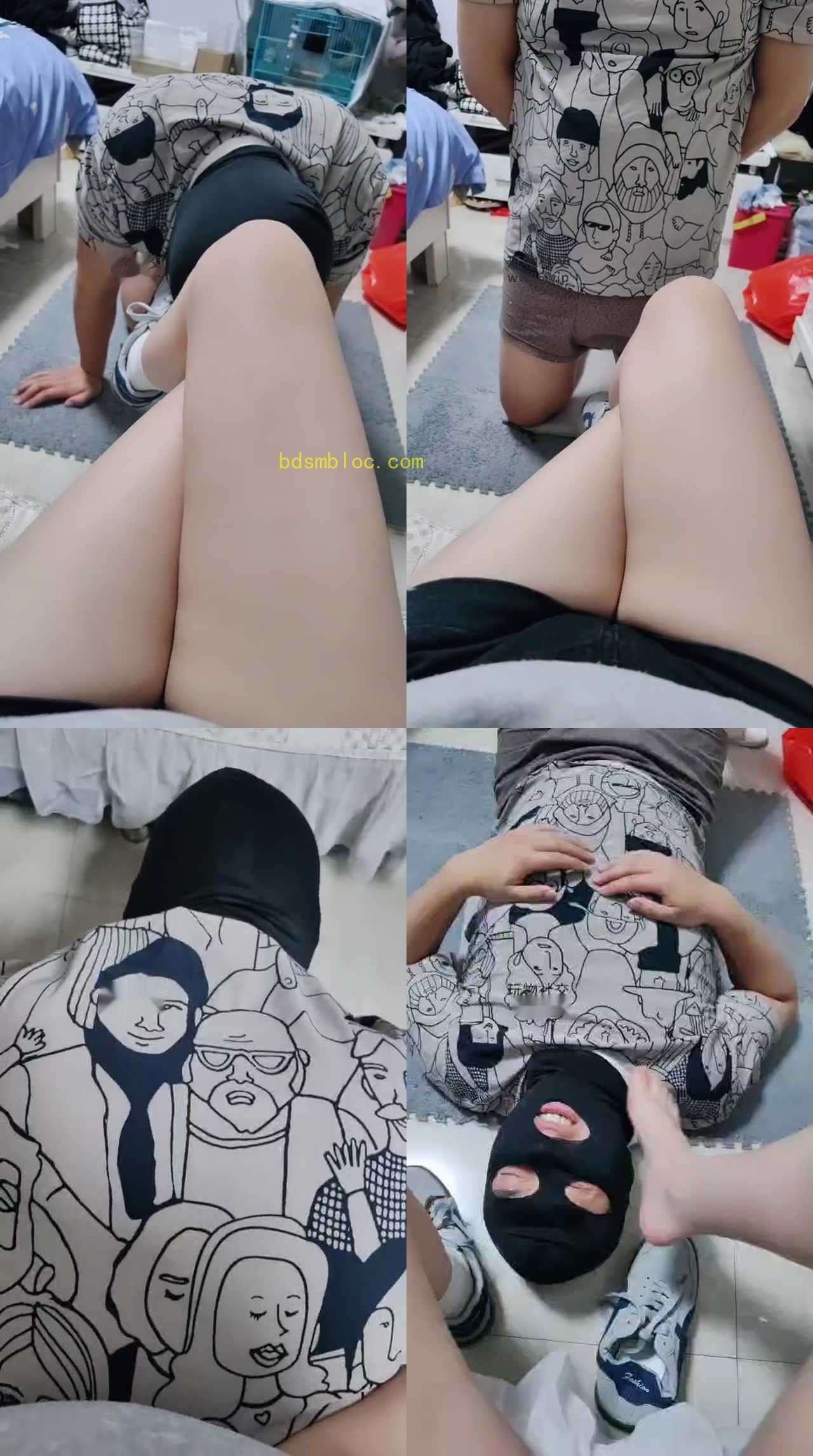 【小羊咩咩】运动鞋白袜踩虐地毯奴