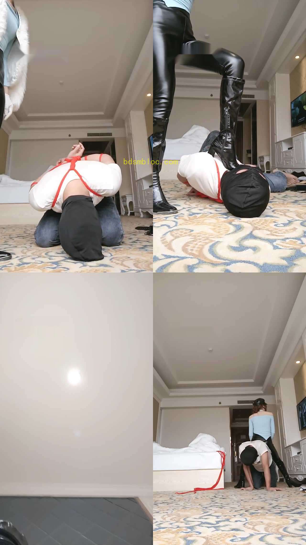 【多多】皮裤御姐胯下舔靴奴
