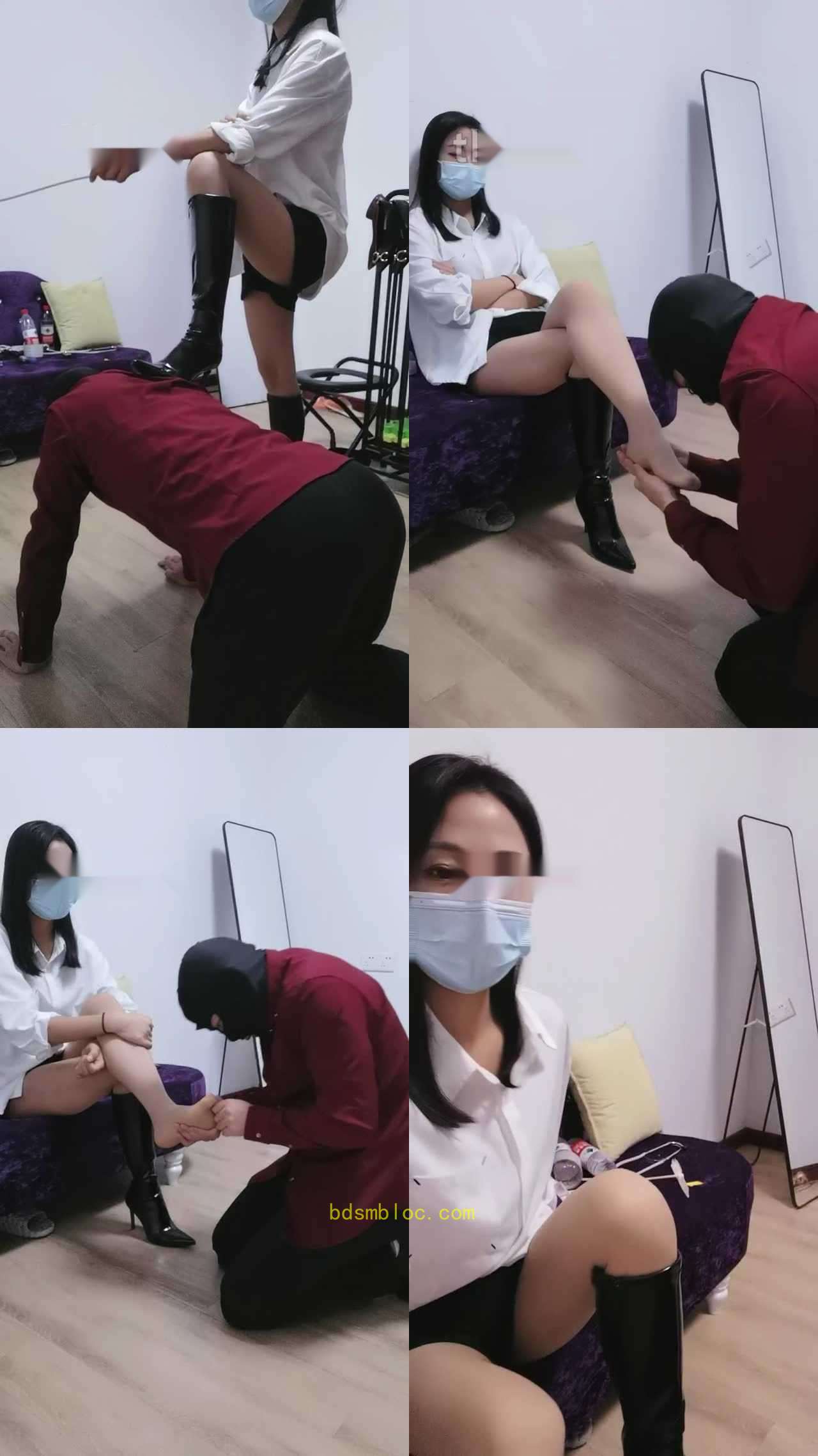 【凌儿女神】跪舔高跟长靴肉丝脚/sp/骑马转胯