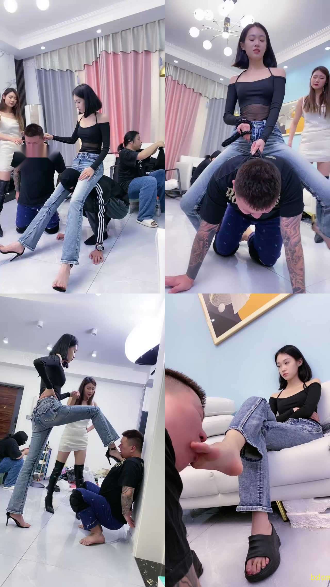 【麋鹿银儿】双S身高差羞辱-骑脖子耳光/跳舞毯/裸足踩脸