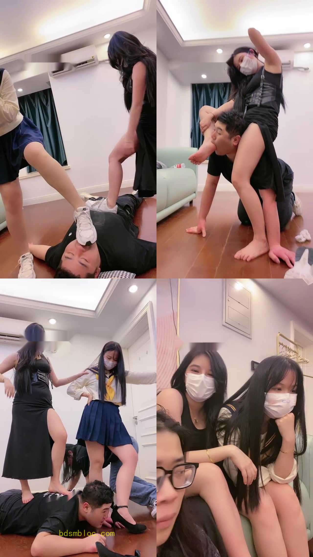【麋鹿银儿】双S南北女王-运动鞋强制踩/舔脏鞋底/骑马叼白袜