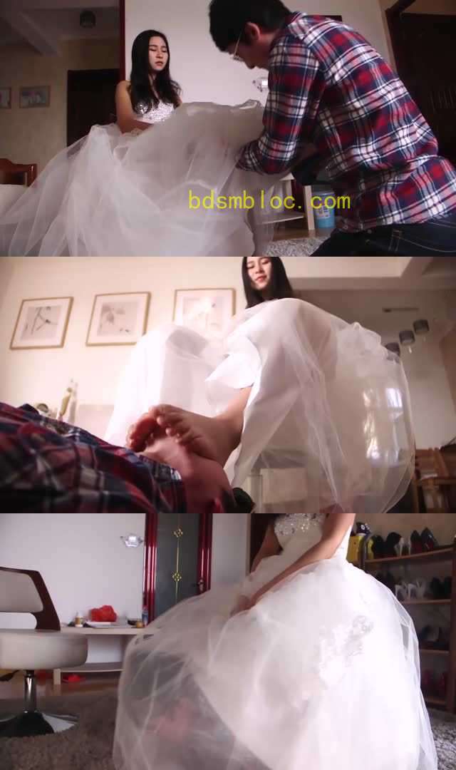 【艾丝】艾丝女王–穿着婚纱调教自己的老公小贱狗