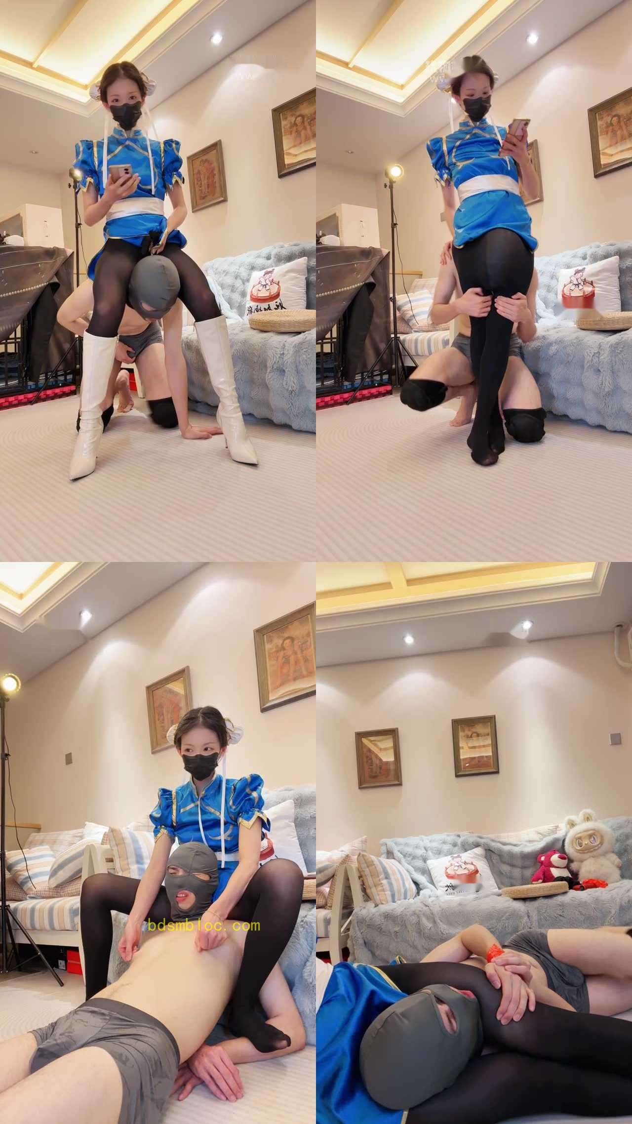 【苏州婉儿S】春丽腿绞窒息坐脸玩狗