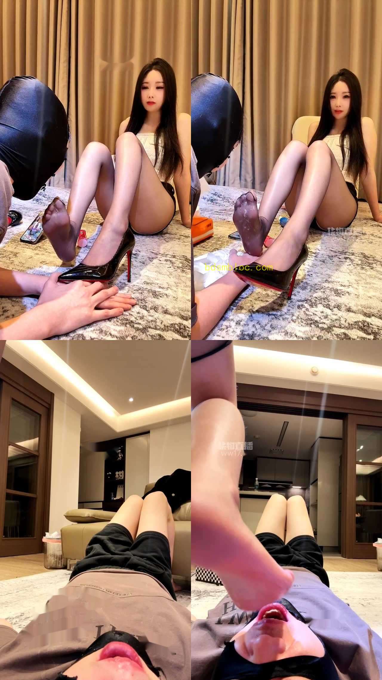 【沐沐s】黑丝裸足深喉完美视角润