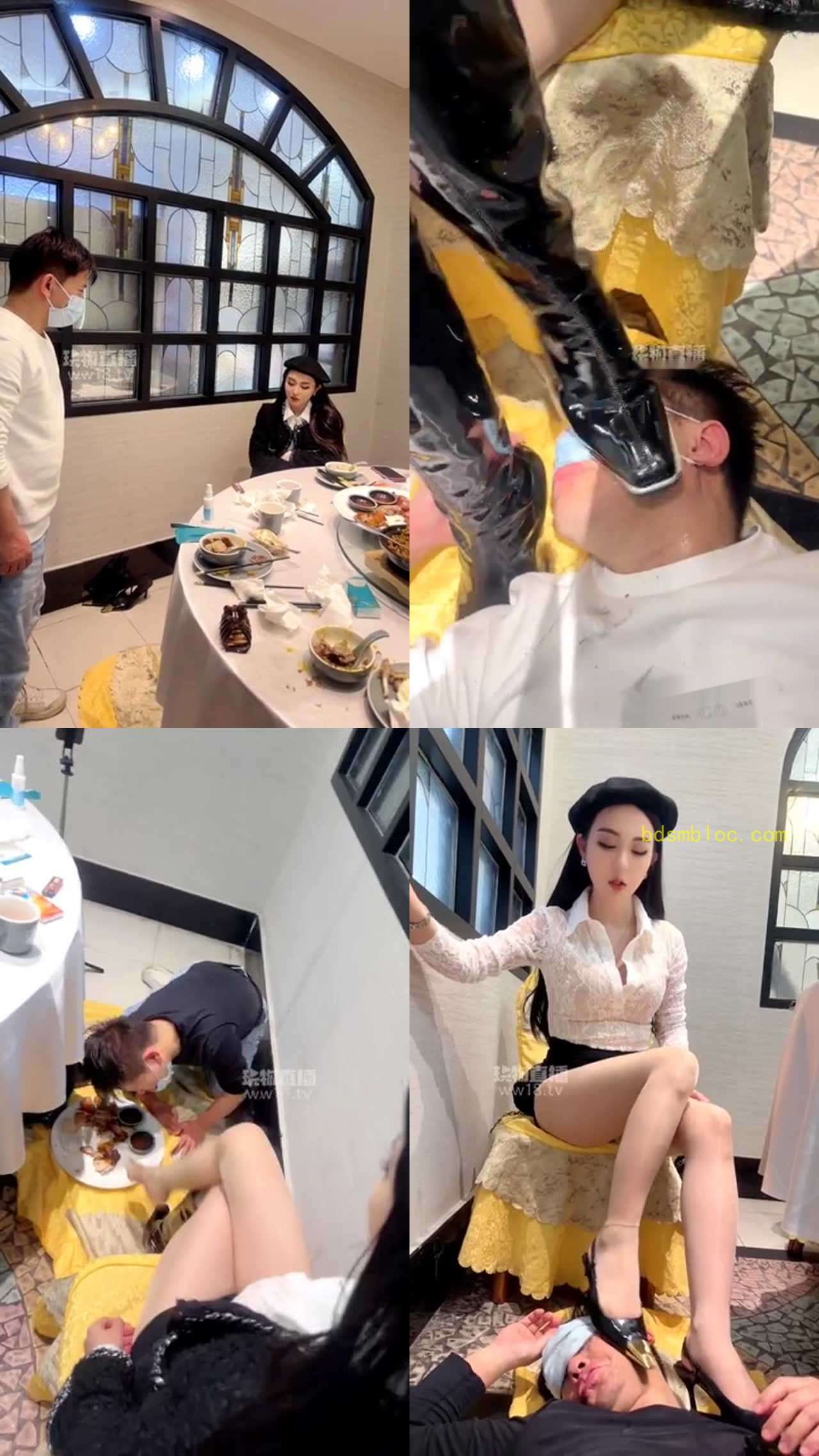 【风吟殿下】剧情饭店包间刁难调教服务员贱狗