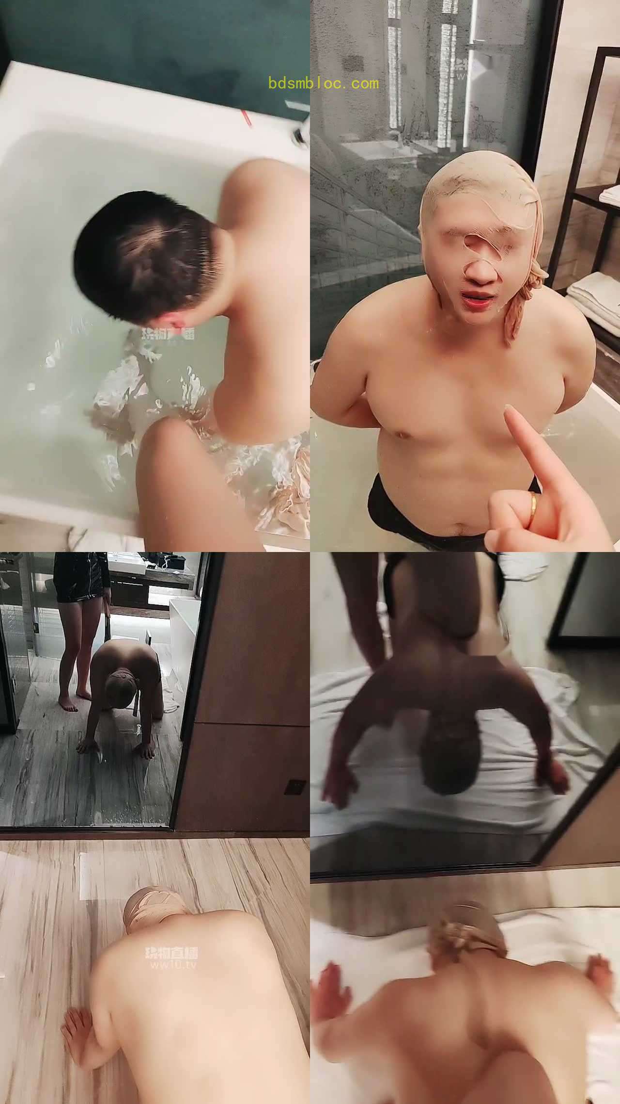 【凌颜s】酒店浴缸踩脸窒息挑战
