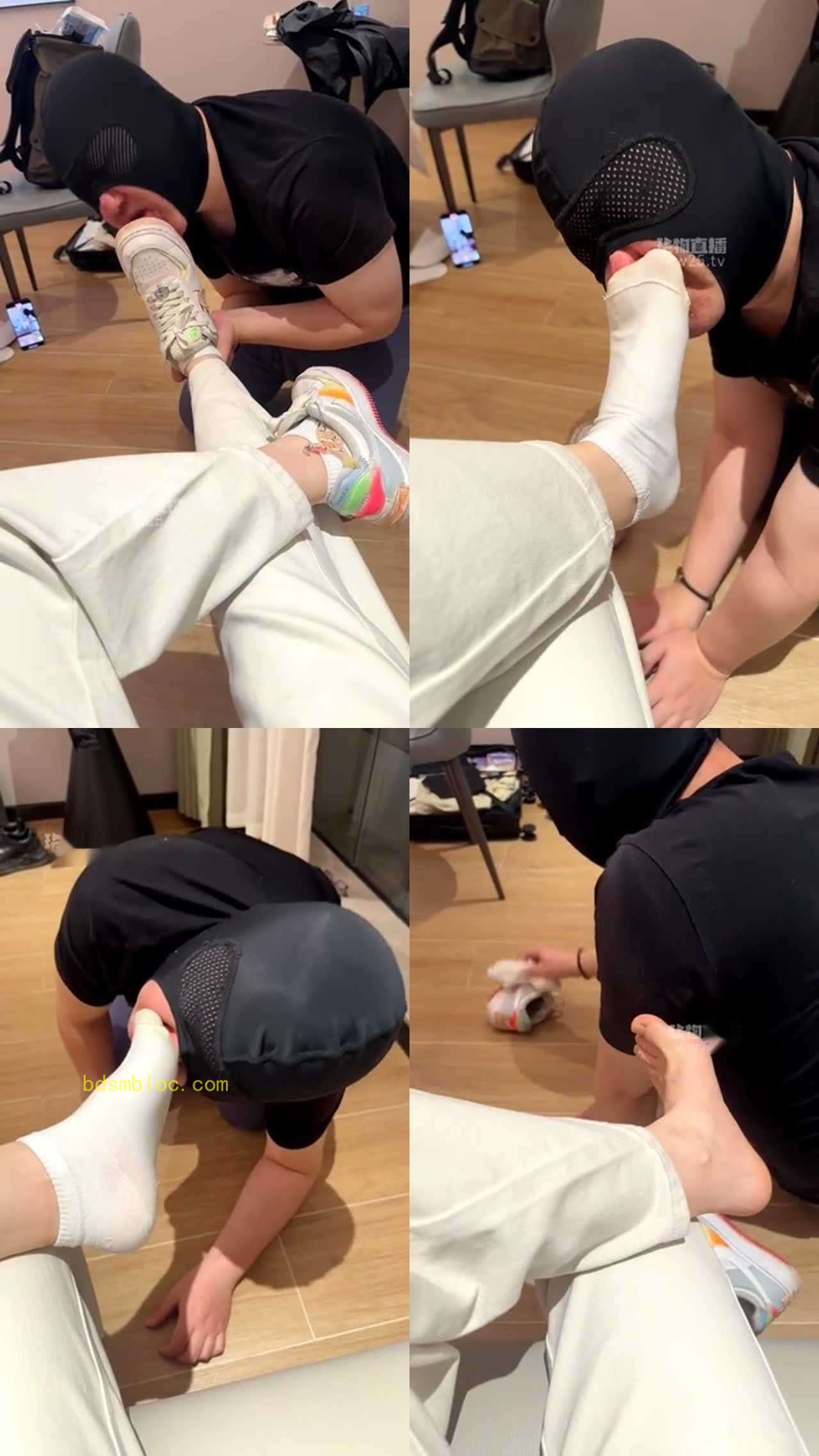 【可可公主】继续玩原味迷恋狗 脏运动鞋清理超臭白袜裸足除臭舔脚深喉