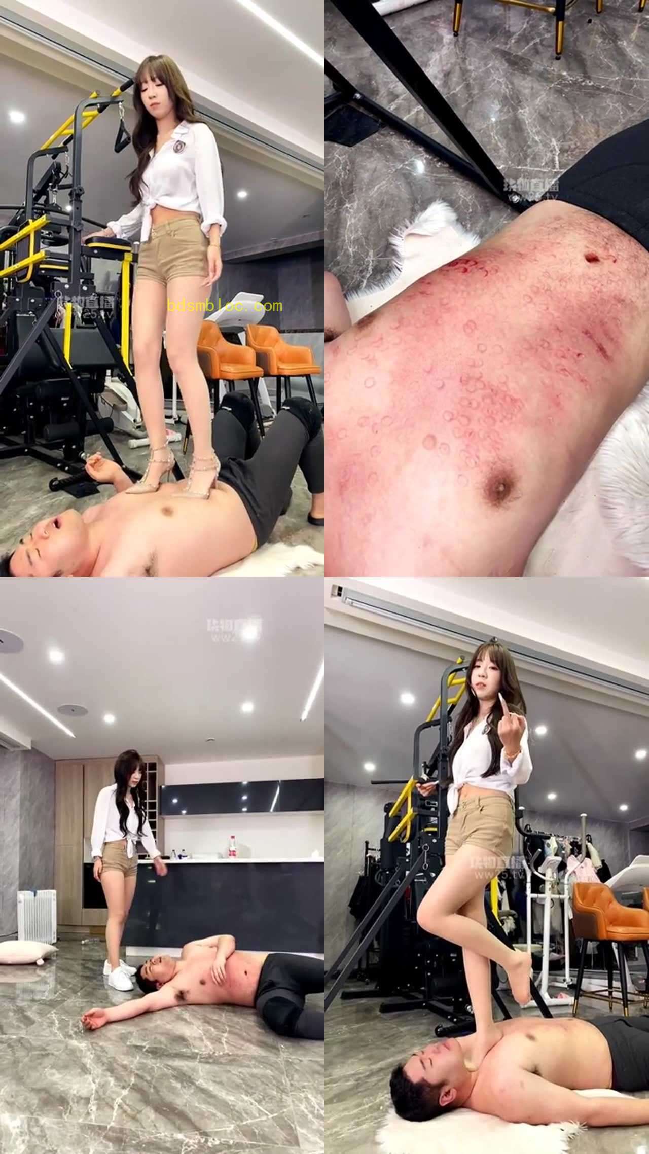 【银儿】女神踩踏踢裆 踹打虐玩贱狗