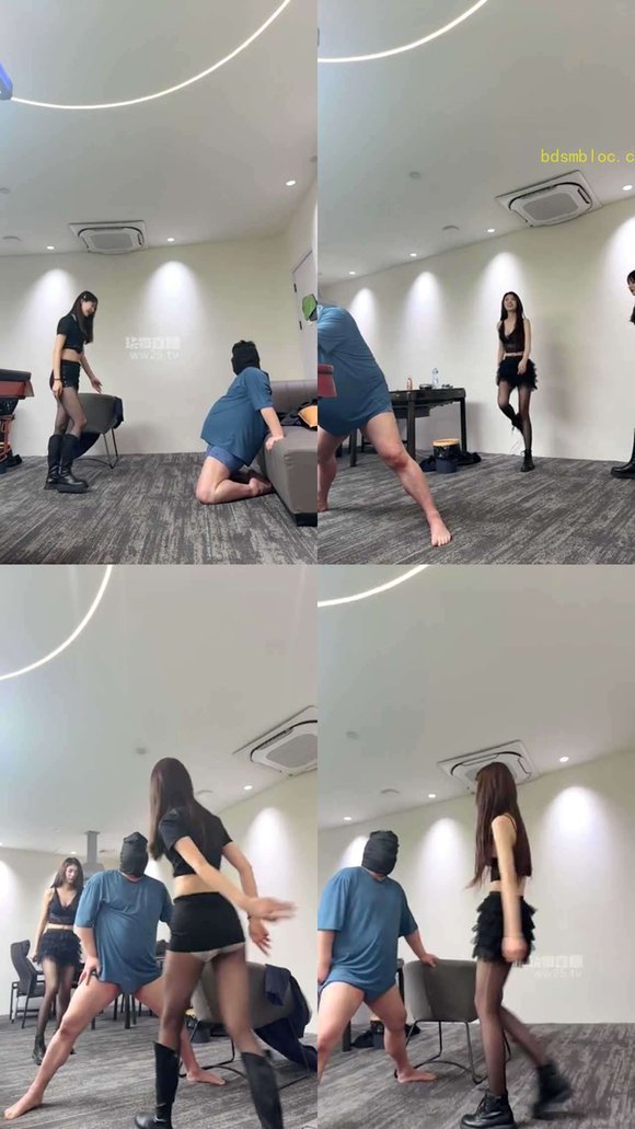【星航】踢裆专场 双主黑丝皮靴花样踢裆肥狗