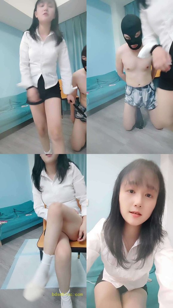 【上海淼淼女王】直播调教学生贱狗