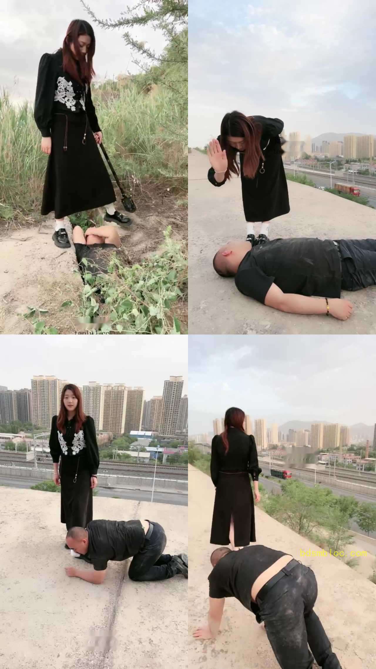 【西北傻子】夕阳西下户外虐狗