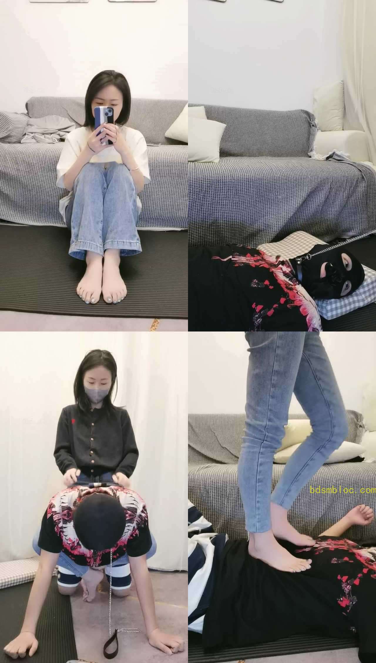 【安安】人肉坐垫/裸足恋足舔/踩踏/袜子塞嘴/骑马