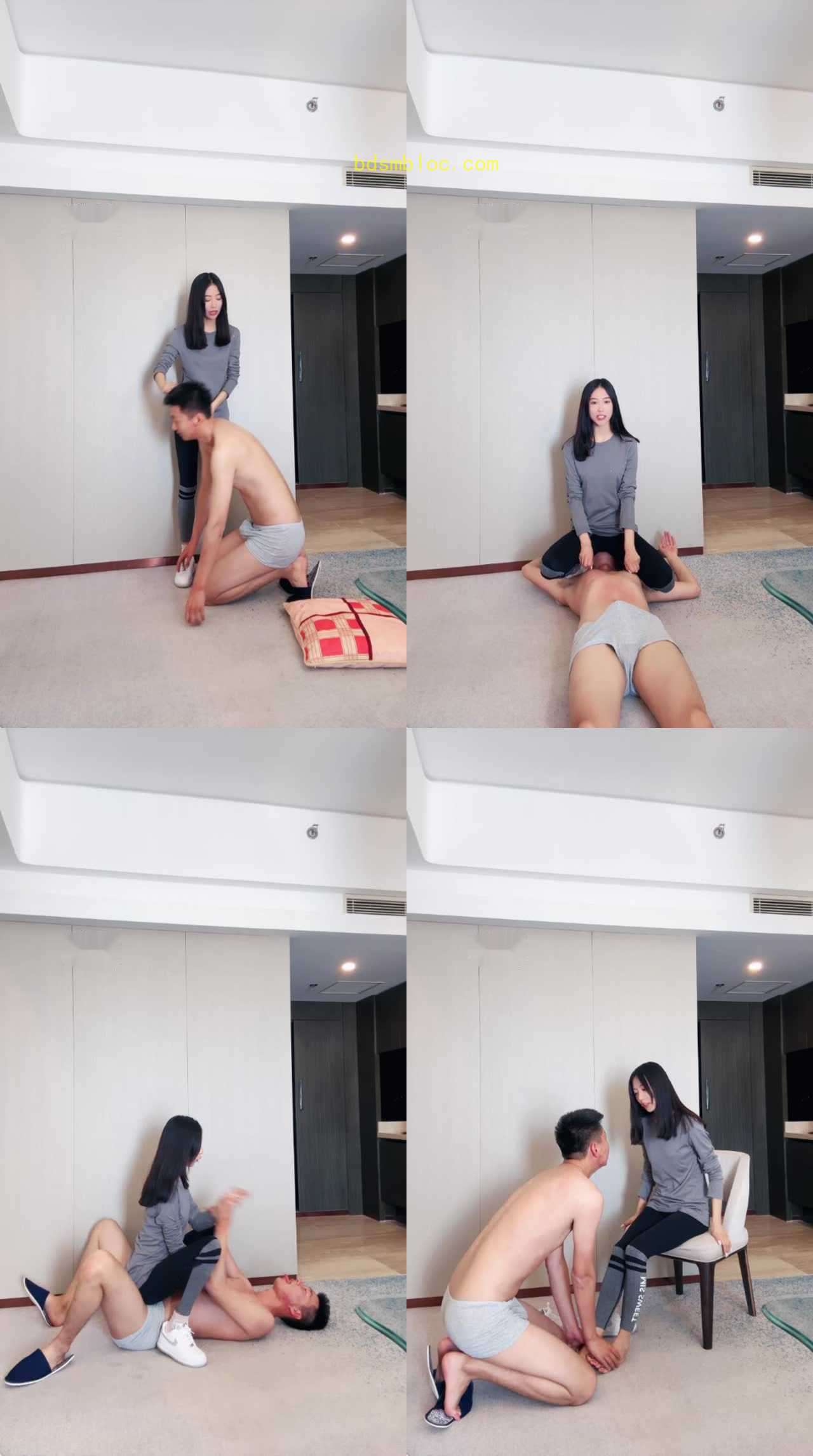 【双胞胎萌萌】小白鞋白袜踢踹/踩踏耳光/掐乳