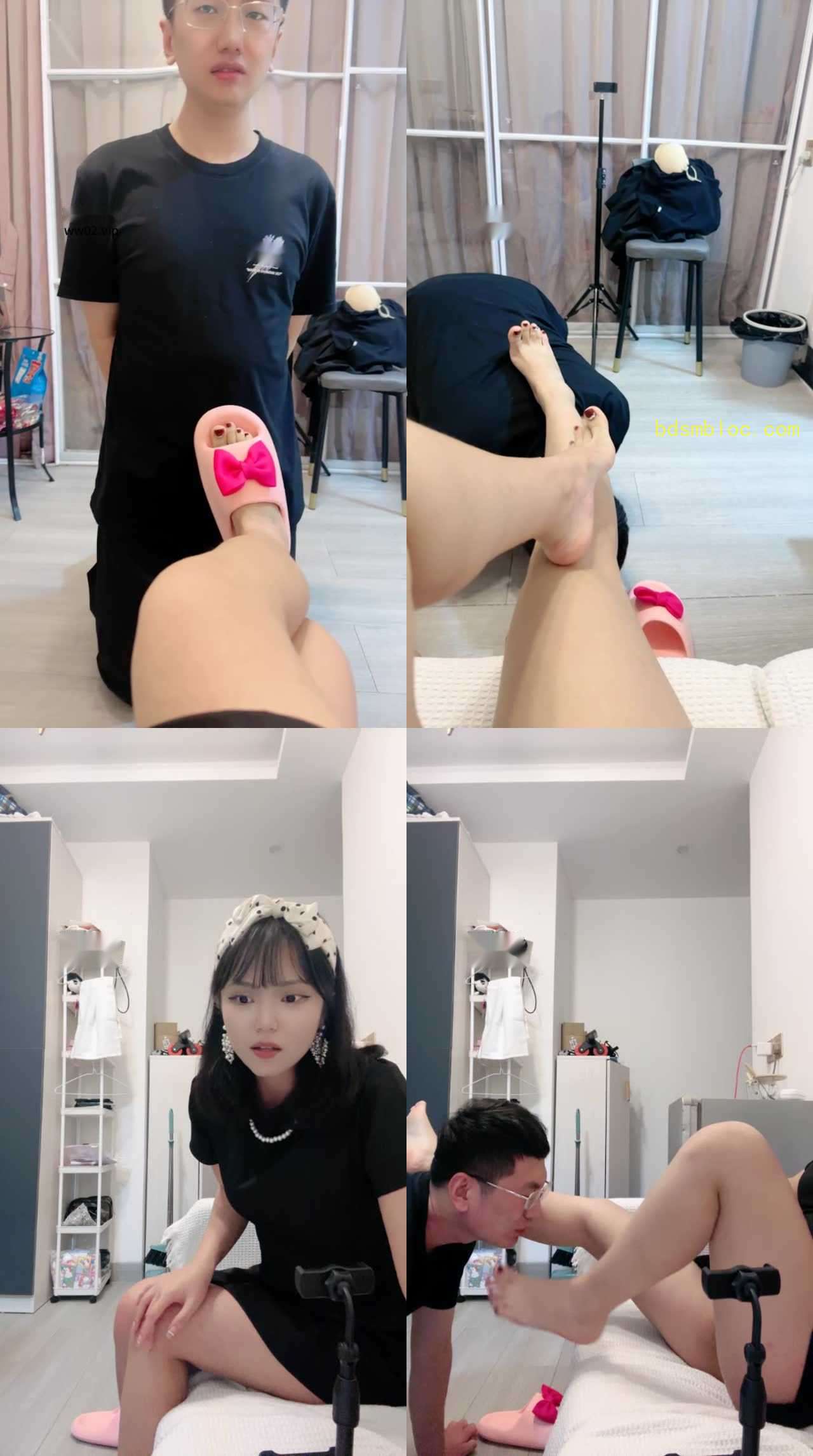 【栀子女王】拖鞋玉足玩眼镜狗/深喉【双视角版】