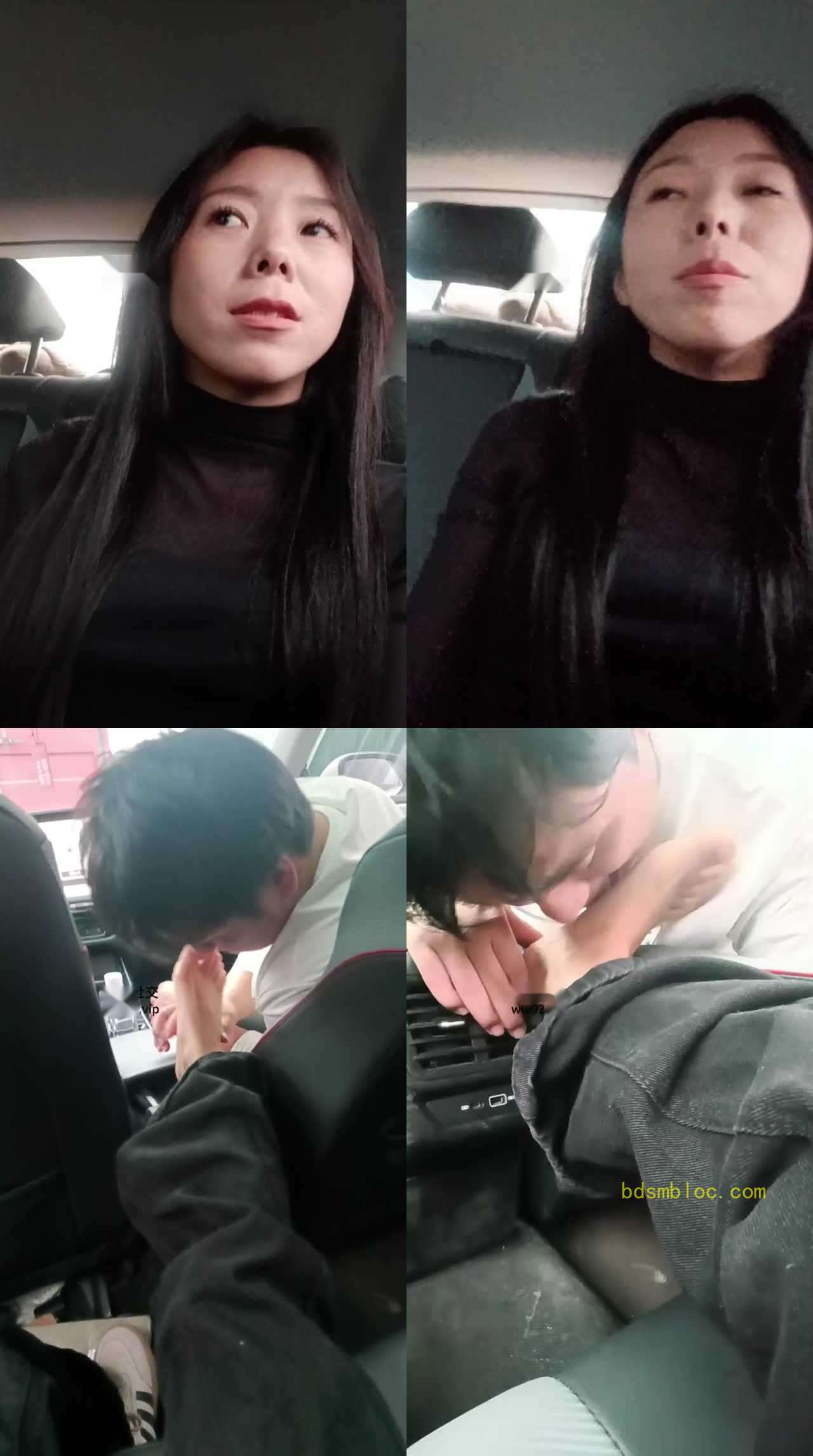 【芝芝女王】车内让狗舔脏鞋臭脚
