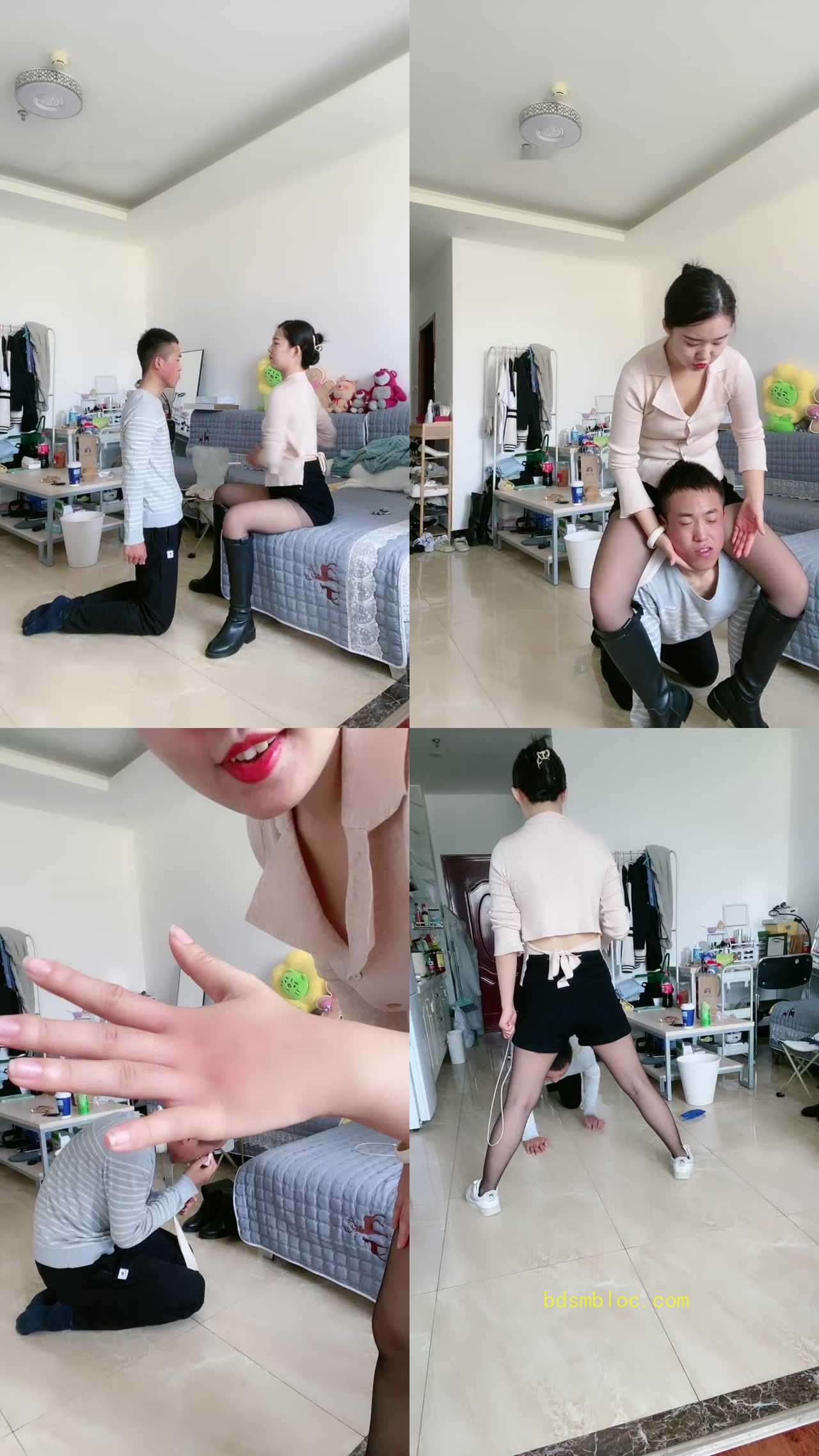 【嘉文】长靴重度踢踹/人体烟灰缸/耳光