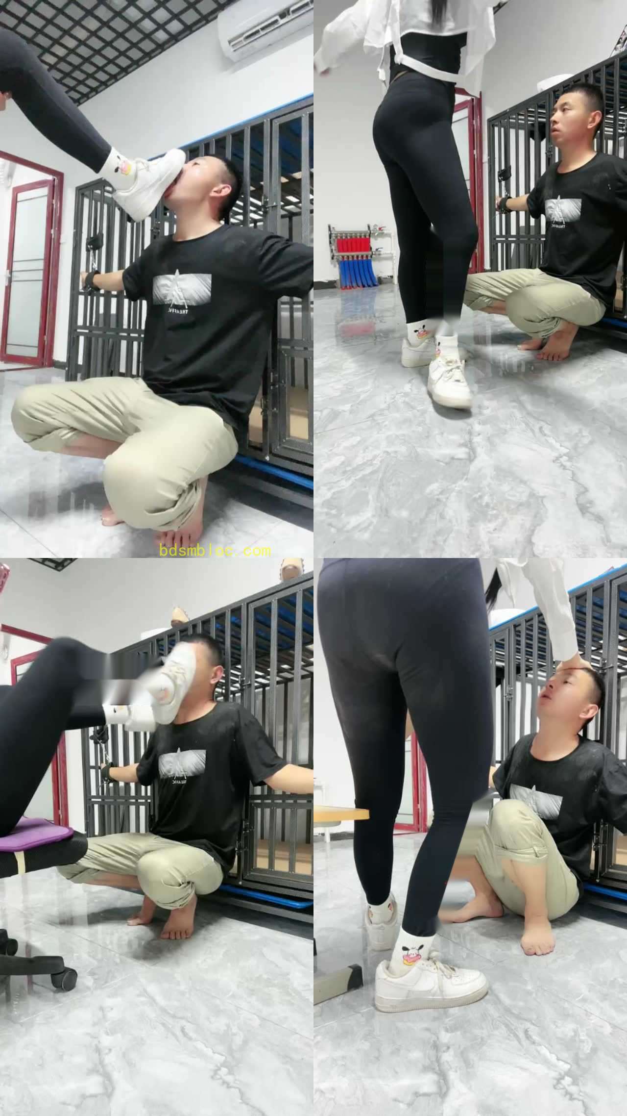 【喵主】捆绑舔脏鞋底/白鞋白袜踩/浓痰吐脸/狂抽耳光