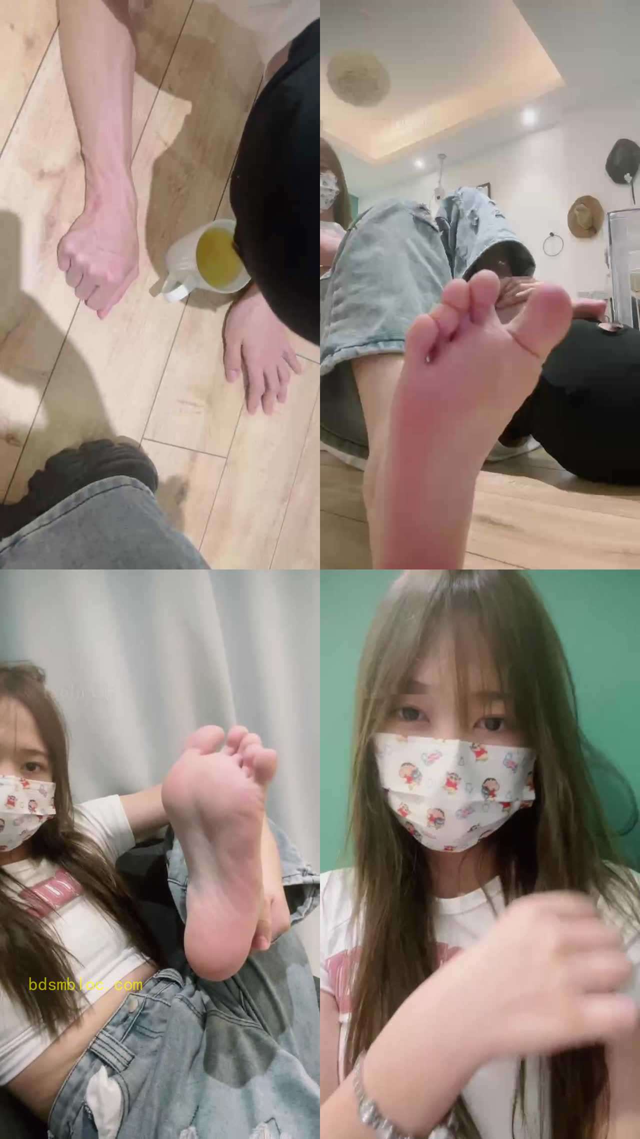 【樱子大人】磕头求圣水/闻舔运动鞋白袜裸足