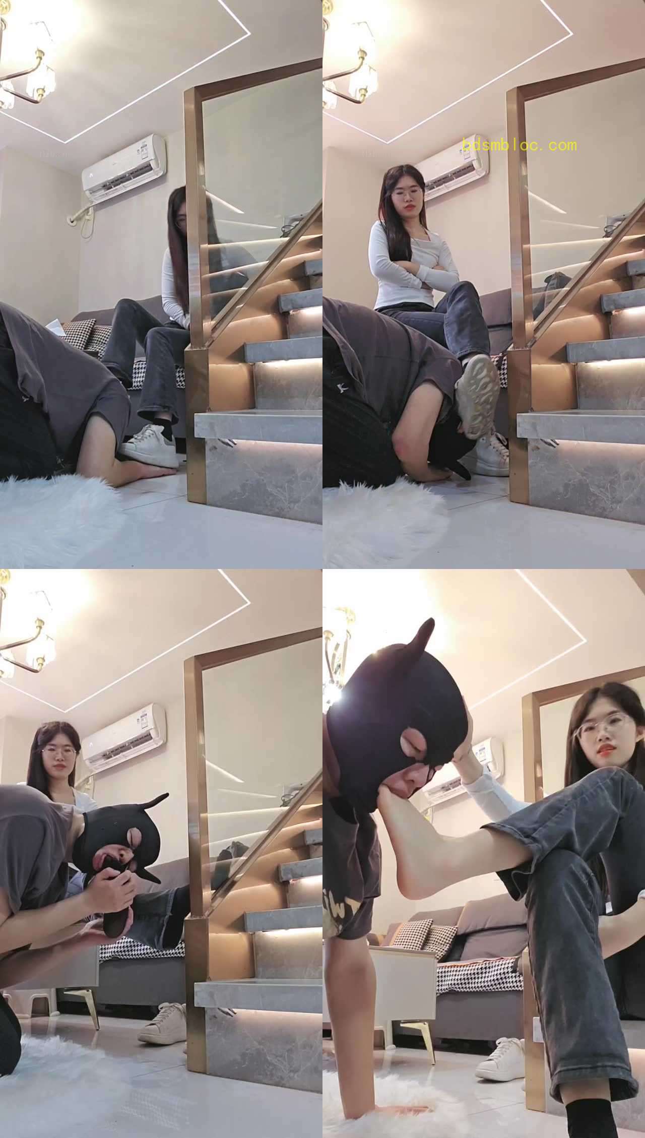 【嘉妮】运动后脏鞋臭袜踩虐