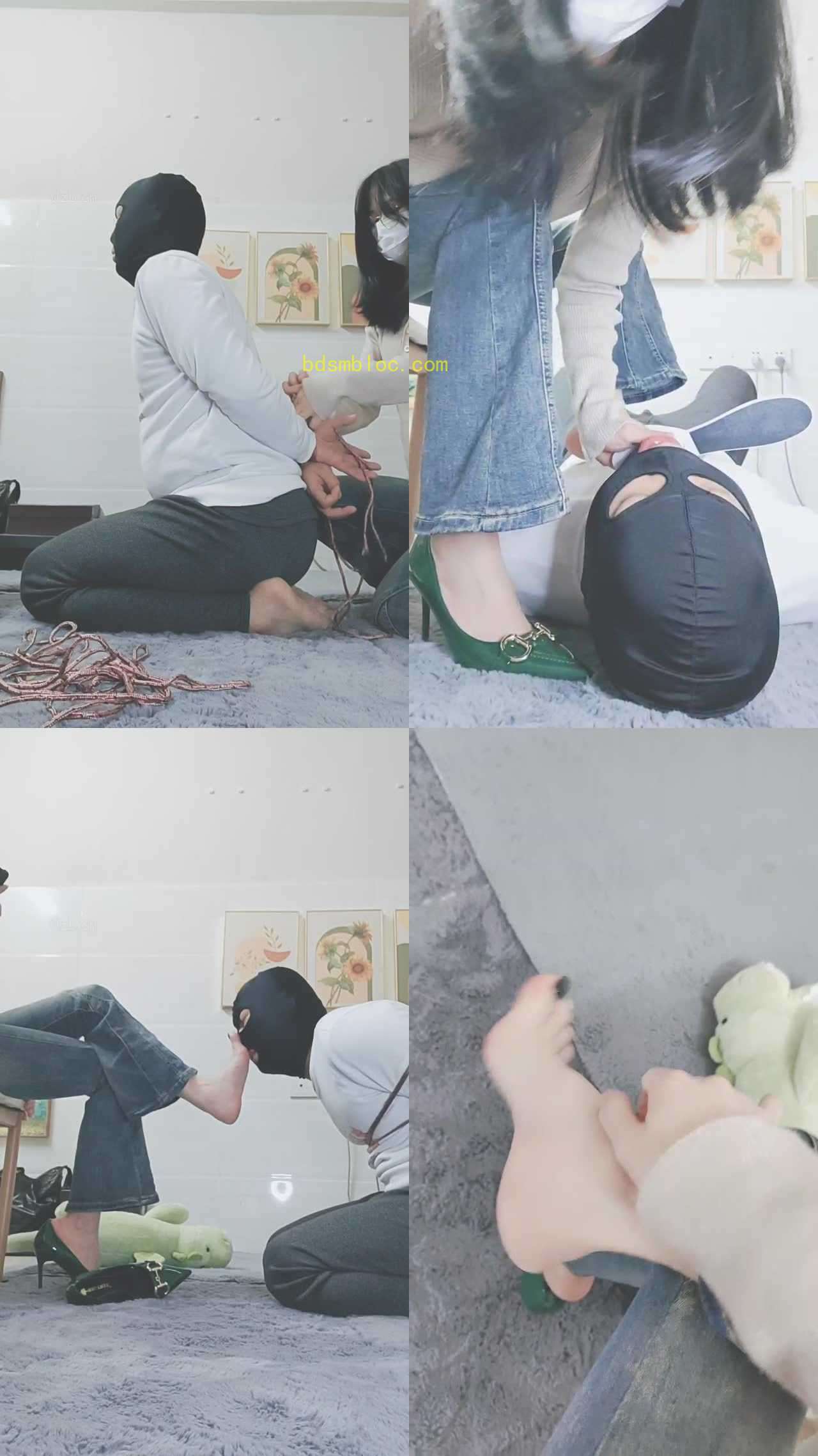 【灵竹】张嘴吃死皮/反绑/清理脏脚底