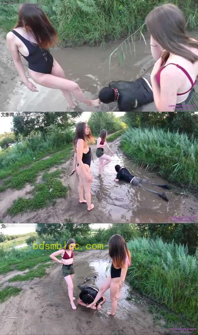 【欧美女王】LGF-泥坑里残虐狗畜生狗脸跺进泥里舔脚底脏泥喝臭泥汤暴踹狗脸