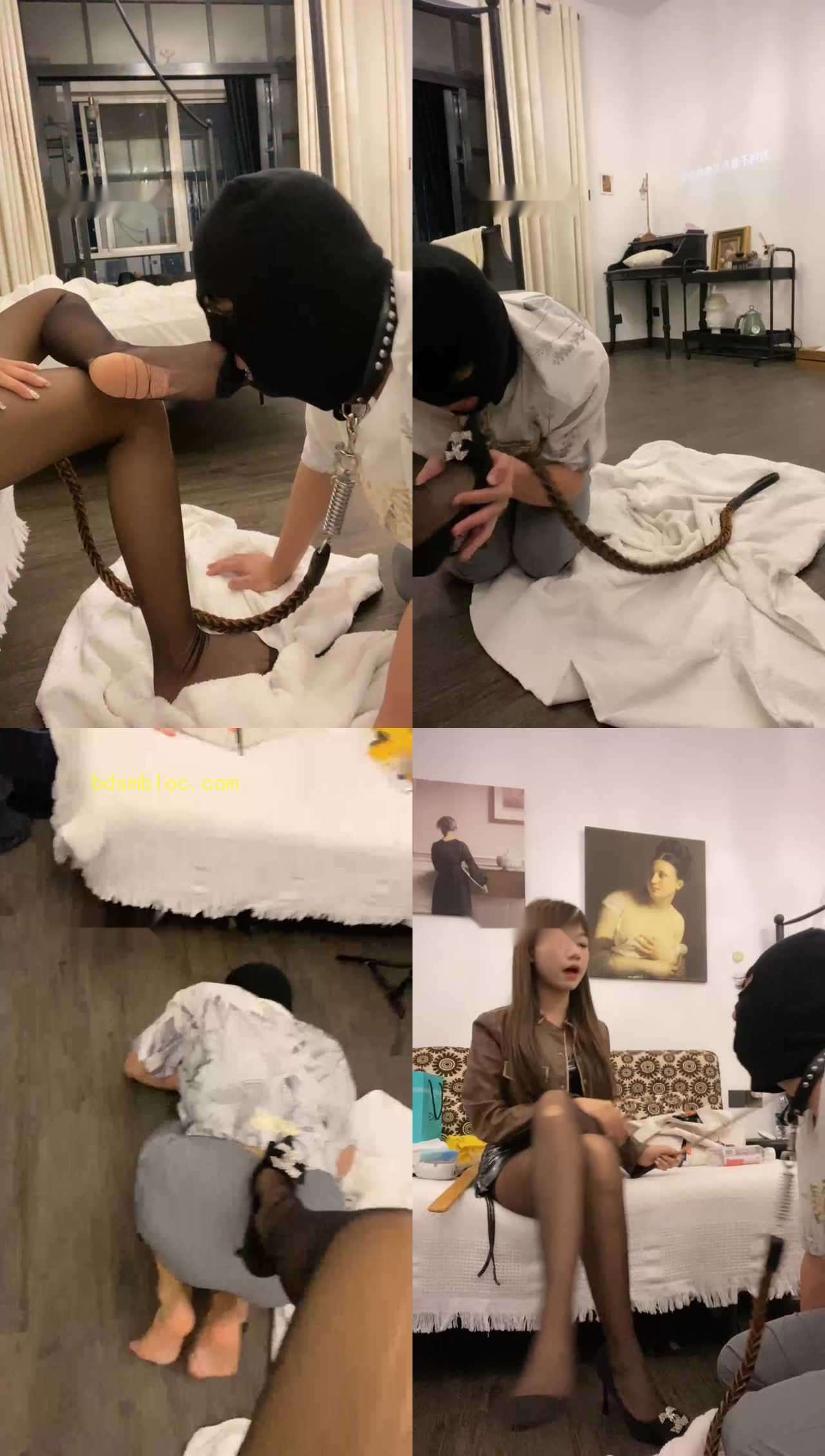 【可儿女王】黑丝高跟美腿跪舔